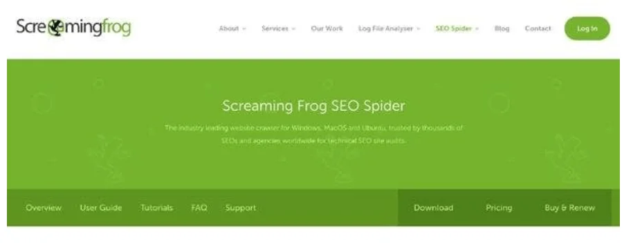 Screaming Frog SEO spider